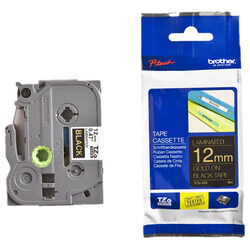 Brother TZe-334 Gold on Black 12mm Laminated Tape
