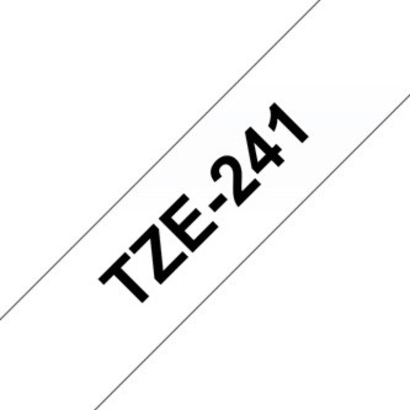 بروذر TZE-241 شريط ملصقات لون أسود على أبيض, 18 مم, ألوان متعددة