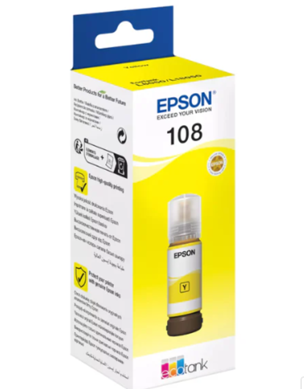 

Epson 108 Ecotank Yellow Ink Bottle 70ml