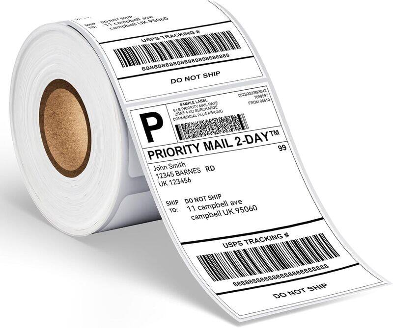 

Brother 4x6 WhiteThermal Shipping Labels, 101.5mmx152mm, 250 labels/roll, for Thermal Label Printer Aimo D520BT, Aimo AM-243BT