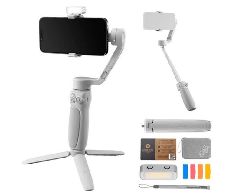 Zhiyun Smooth Q4 Combo Gimbal Stabilizer, Built-in Extension Rod, Portable and Foldable, Vlogging YouTube TikTok Video