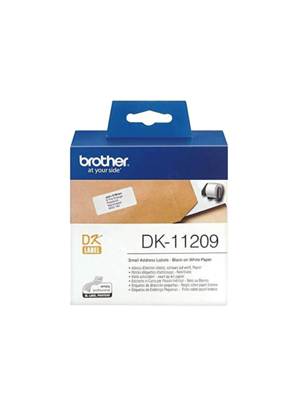 Brother DK-11209 Black on White Label Roll, 29 x 62mm, Multicolour