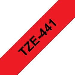 Brother TZe-441 18mm Black on Red Laminated Tapes