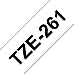 Brother TZE-261 36mm Black on White Label Tape