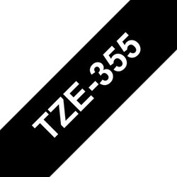 Brother TZe-355 24mm White on Black Laminated Tapes