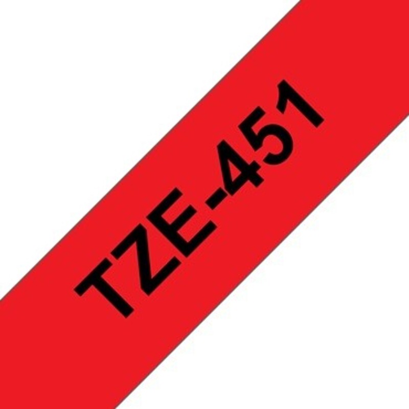 Brother TZe-451 24mm Black on Red Laminated Tapes