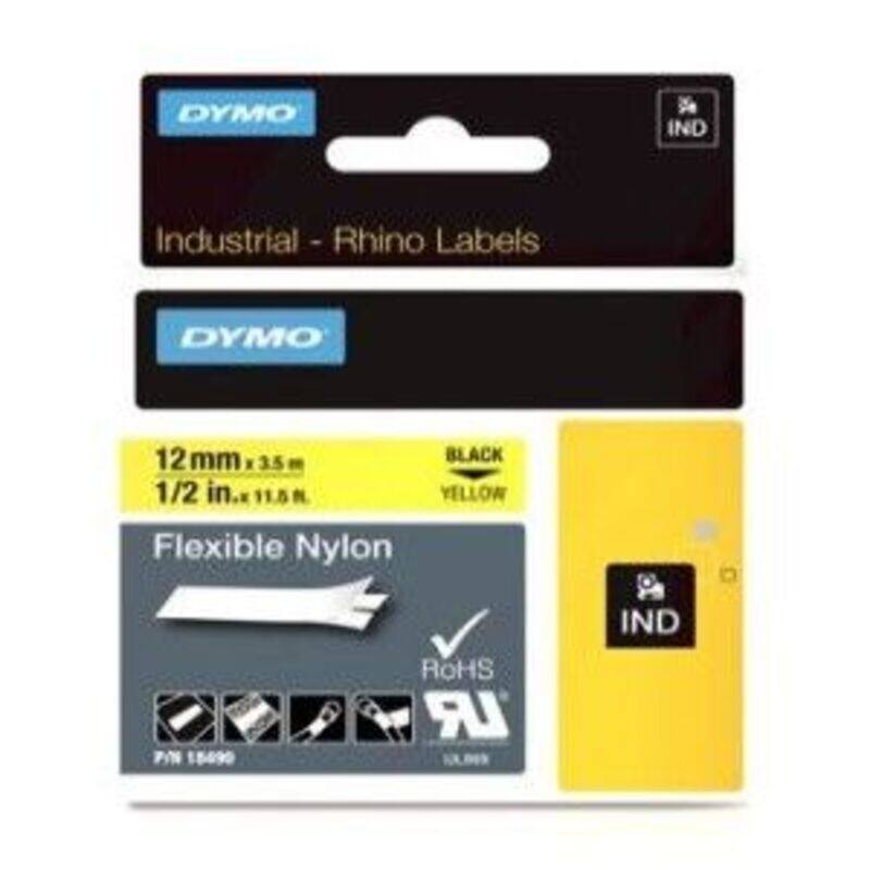 

DYMO RHINO Tape 12mm Yellow Flexible Nylon - S0718080