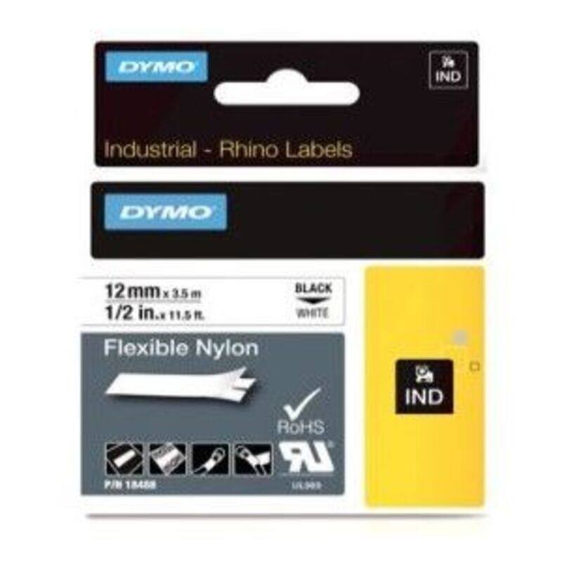 

DYMO RHINO Tape 12mm White Flexible Nylon - S0718100