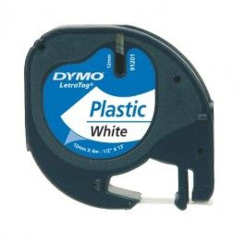 

Dymo LetraTag Plastic Tape, 12mm X 4m, White - 91201