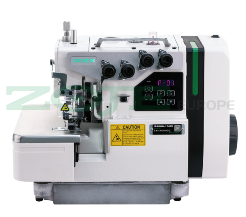 

Zoje B9000-13, 2-Needle, 4-Thread High Speed Direct Drive Overlock Machine for Light and Medium Materials