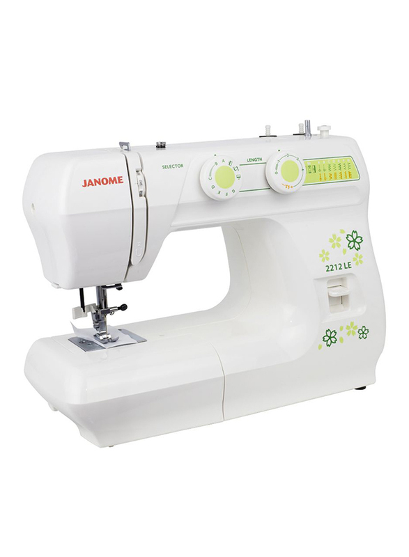 Janome 2212 LE Sewing Machine, 12 Stitches, White