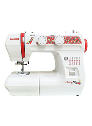 Janome Cherry 12 LE Sewing Machine, 12 Stitches, White/Red