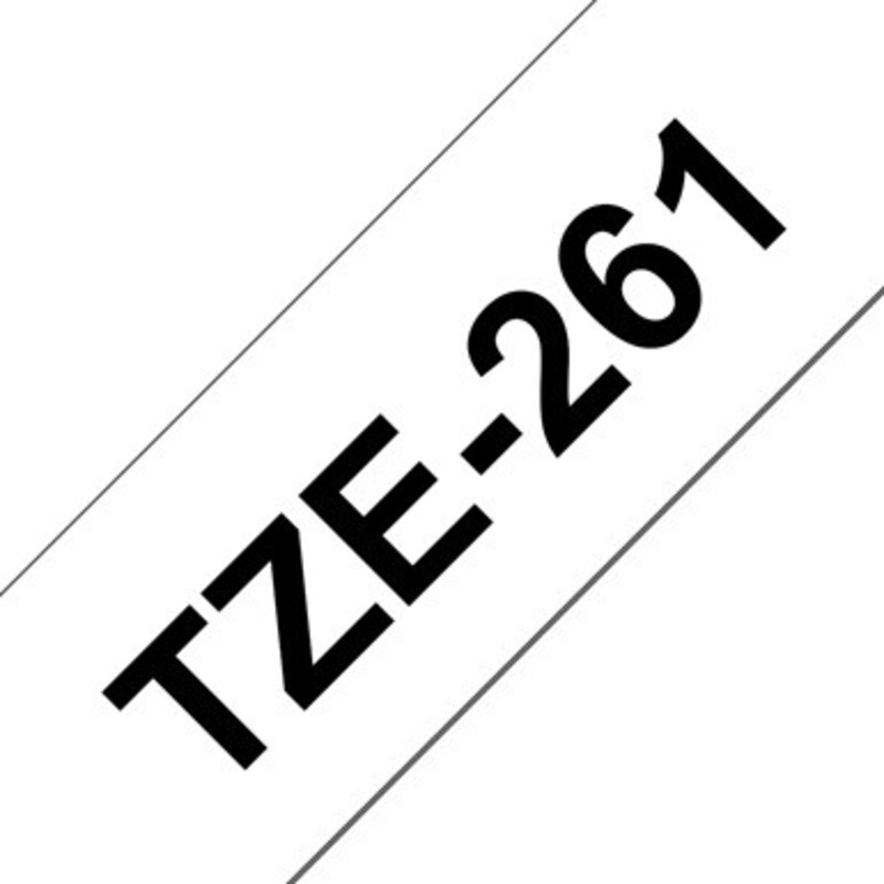 بروذر TZE-261 شريط ملصقات لون أسود على أبيض, 36 مم, ألوان متعددة