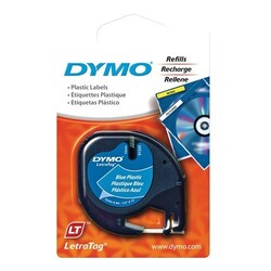 Dymo 91205  LetraTag Plastic Tape, 12mm X 4m, Blue