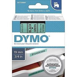 Dymo 45809, D1 Tape,19mm x 7m, Black on Green