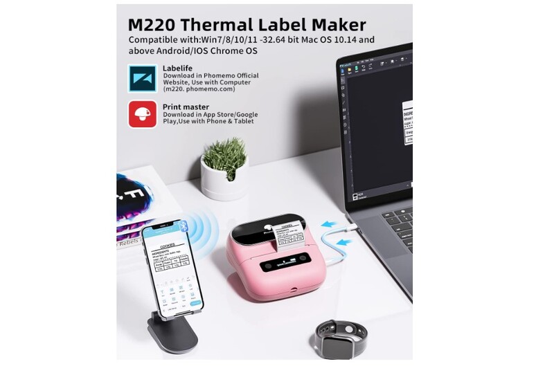 Phomemo M220 Label Maker, Pink