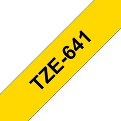 Brother TZE-641 18mm Black on Yellow Laminated Tape
