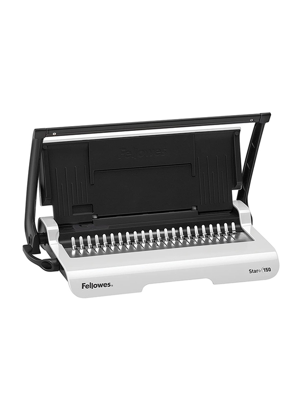 Fellowes Star+ 150 Manual Comb Binding Machine, Black/White