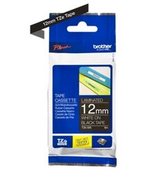 Brother TZE-335 12mm White on Black Laminated Tape