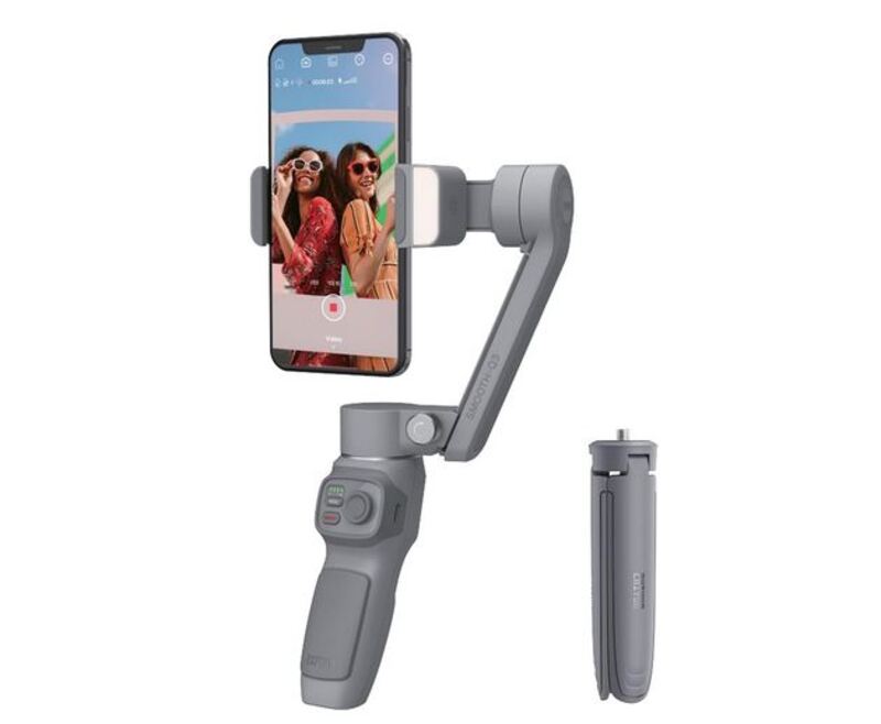Zhiyun SMOOTH-Q3 Gimbal Stabilizer for Smartphone Android/iPhone 3-Axis Handheld Gimble Stick w/ Tripod Stand LED Fill Light for Tiktok YouTube Vlog Video Kit Face/Object Tracking