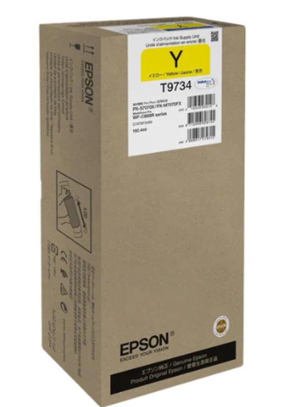 

Epson T9734 Yellow XL Ink Cartridge Standard Capacity (C13T973400)