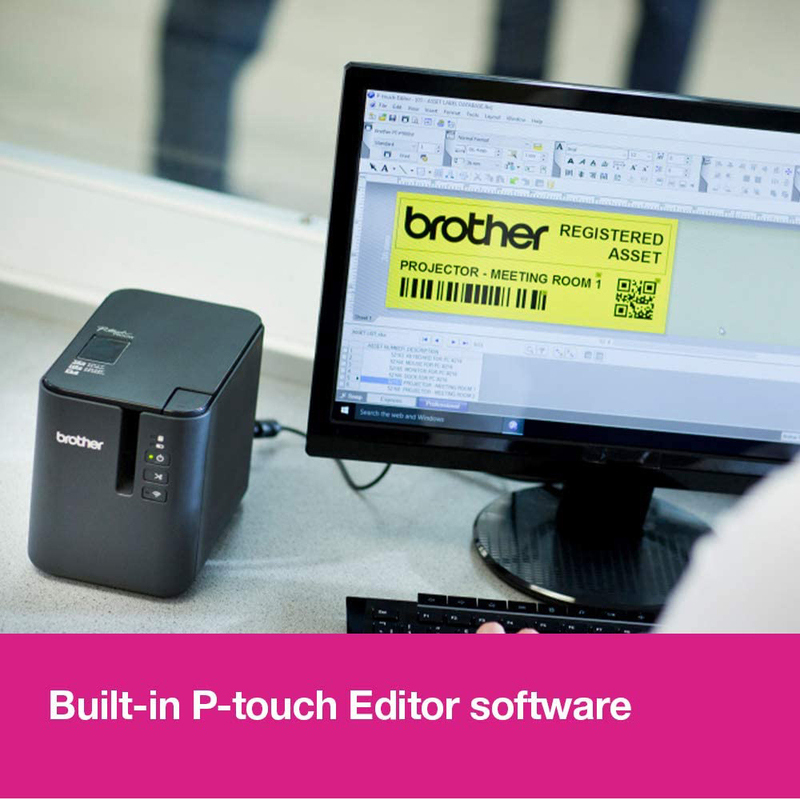 Brother P-Touch PT-P900W Industrial Wireless Network Label Printer, Black