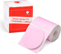 Phomemo 50x50mm Multi-Purpose Self-Adhesive Thermal (M200/M220/M120/M110) 140 Round Labels/Rolls, Black on Pink