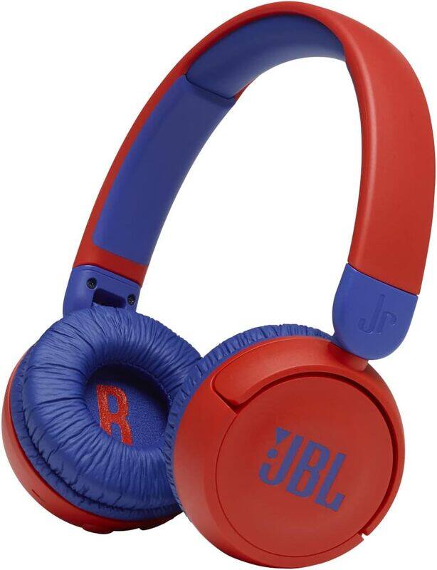 

JBL JR310BT Ultra Portable Kids Wireless On-Ear Headphones with Safe Sound, Built-In Mic, 30 Hours Battery, Soft Padded Headband and Ear Cushion - Red