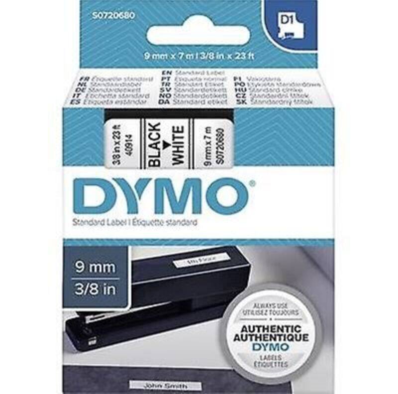 

Dymo 40913, D1 Tape,9mm x 7m, Black on White