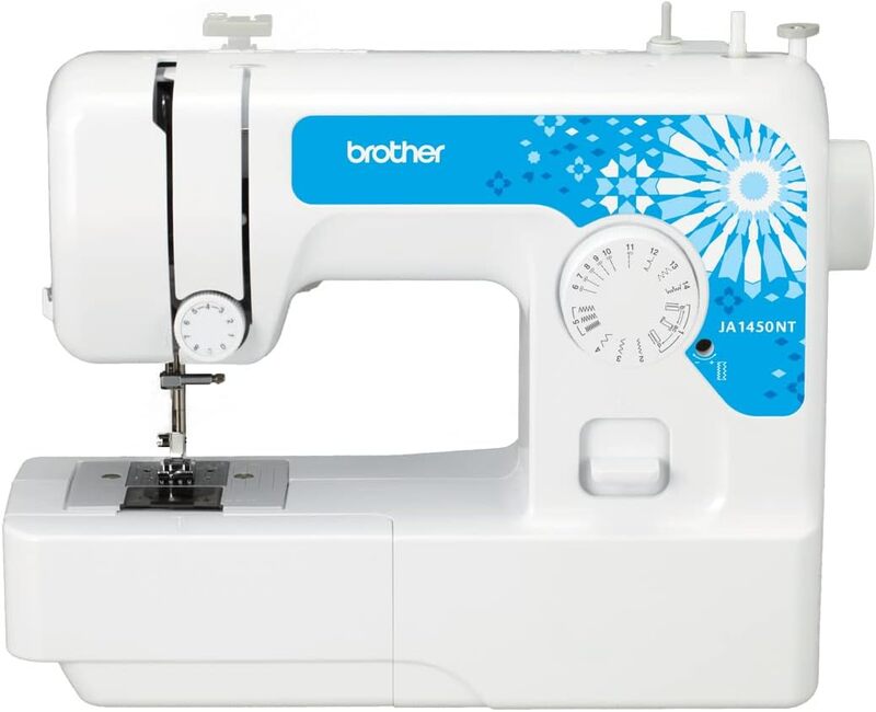 

Brother JA1450NT Portable Free Arm 14 Stitches Sewing Machine, Automatic Needle Threader, LED Sewing Light, Instructional DVD included, White