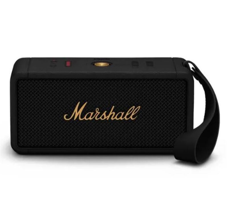 Marshall Middleton Portable Bluetooth Speaker, Black and Brass