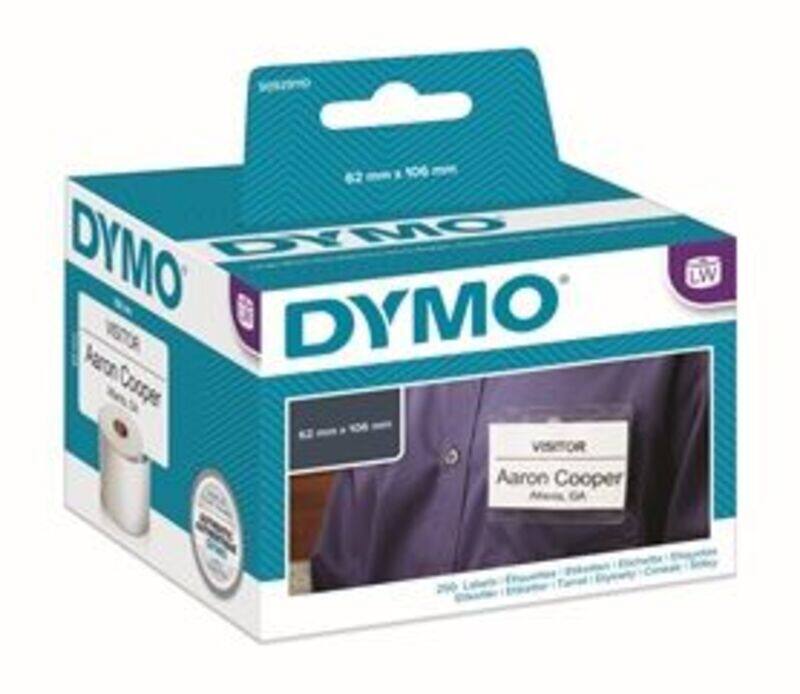 

DYMO S0929110 Name Badge Cards, White, 62 x 106 mm, 250 Cards Roll