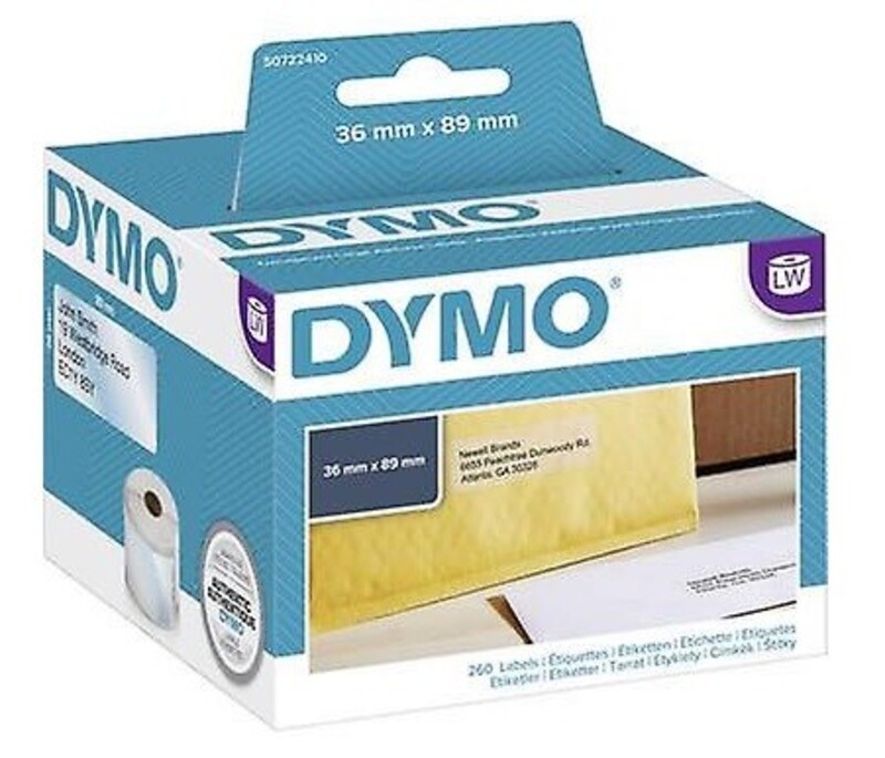 DYMO 99013 Large Address Labels, Transparent Plastic, 89 x 36 mm, 260 Labels/Roll