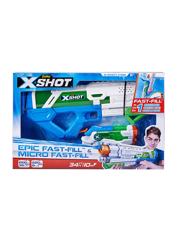 

X-Shot Epic Fast Fill Water Gun Set, Multicolour, 2 Pieces