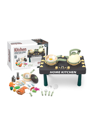 Kitchen Spray Gas Stove Set with Light and Sound, 31 Pieces, Ages 3+
