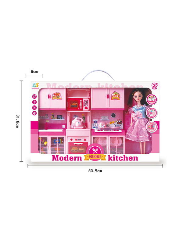 Modern Kitchen Set with Light and Music, Pink, Ages 3+