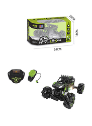 1:16 R/C Stunt Climbing Car with Music, Light and Charger, Black/Green, Ages 8+