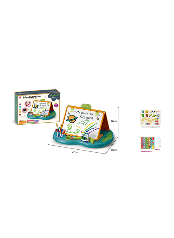 Double Sided Drawing Board, Teal/Brown, Ages 3+