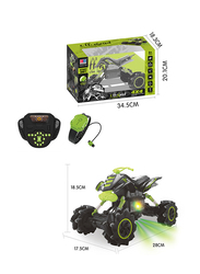 1:16 R/C Stunt Beach Motorcycle with Music, Light and Charger, Black/Green, Ages 8+