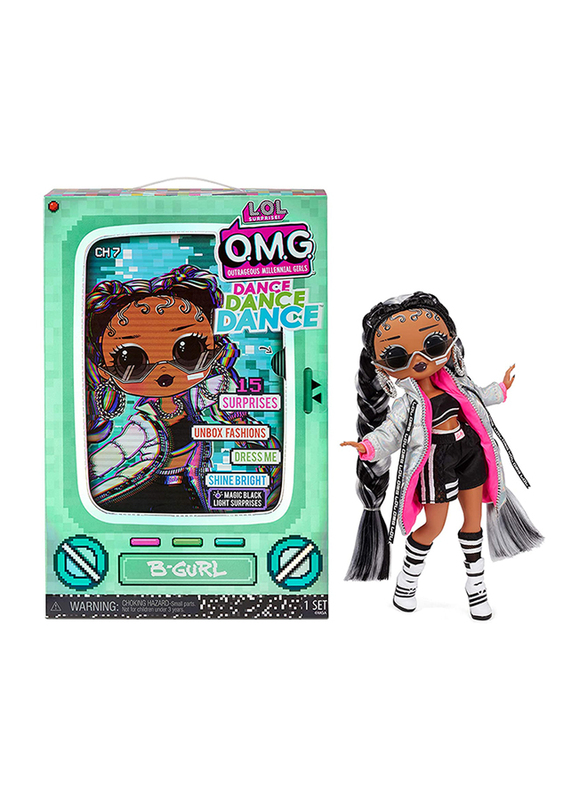 L.O.L. Surprise! OMG Dance Dance Dance B-Gurl Fashion Doll Set, 15 Pieces, Ages 3+