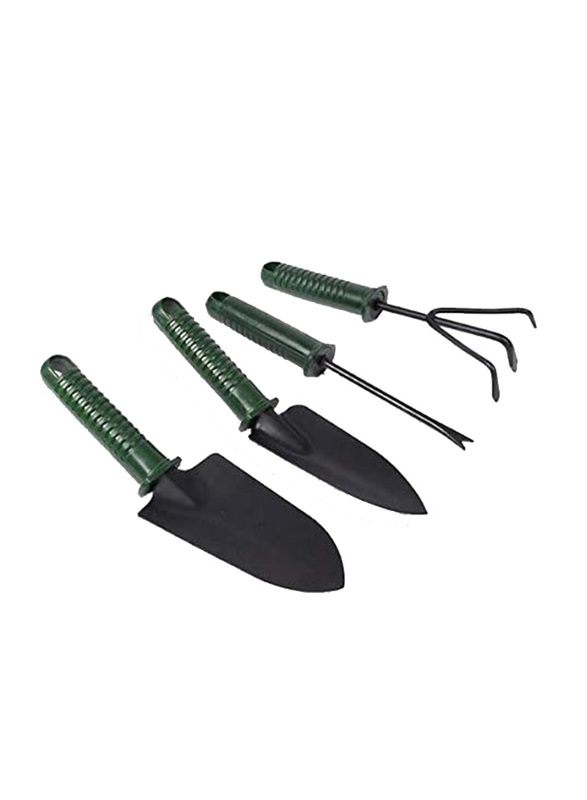 4-Piece 25cm Garden Tool Kit, Black/Green