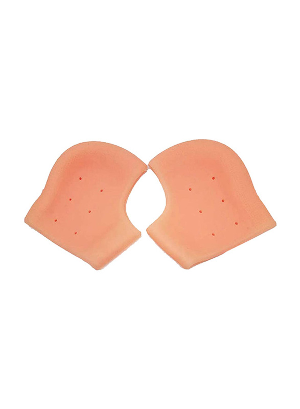 1 Pair Honeycomb Silicone Breathable Rapid Heel Pain Relief Reusable Gel Heel Protectors, Orange
