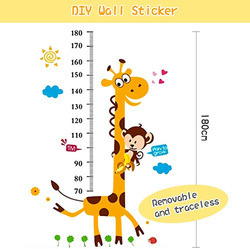 Cartoon Giraffe Kids Growth Chart Height Measure, Am805, Multicolour