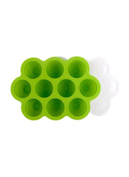 Silicone Baby Food Freezer Tray with Clip-On Lid, Green
