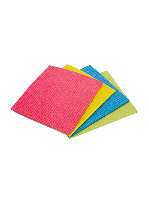 Cisne 4-Piece Sponge Cloth, 18 x 18cm, Multicolour