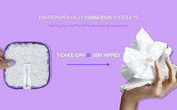 Super Sponge Cake Off Reusable Makeup Remover Pads for Toner, 3 Pieces, Purple/White