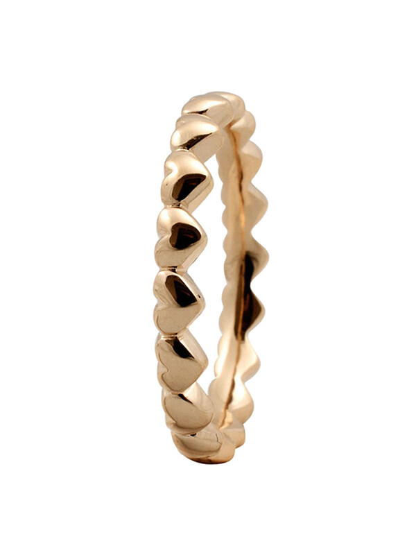 

Christina Design London Gold Plated Sterling Silver Million Love Heart Shape Fashion Ring for Women, Gold, EU 49