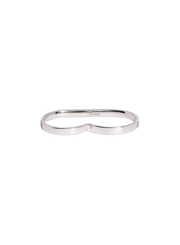 Apm Monaco 925 Sterling Silver Multi Finger Ring for Women with Cubic Zirconia Stone, Silver, EU 58