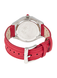 Zeades Monte Carlo Victoria Analog Watch for Women with Leather Band, Water Resistant, ZWA01149, Red-White