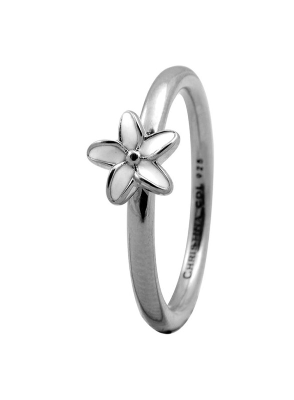 

Christina Design London Sterling Silver Flower Shape Fashion Ring for Women, Silver, EU 51